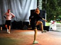 Nadin warmed up on a stage