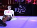 Dron lieing down near a logo